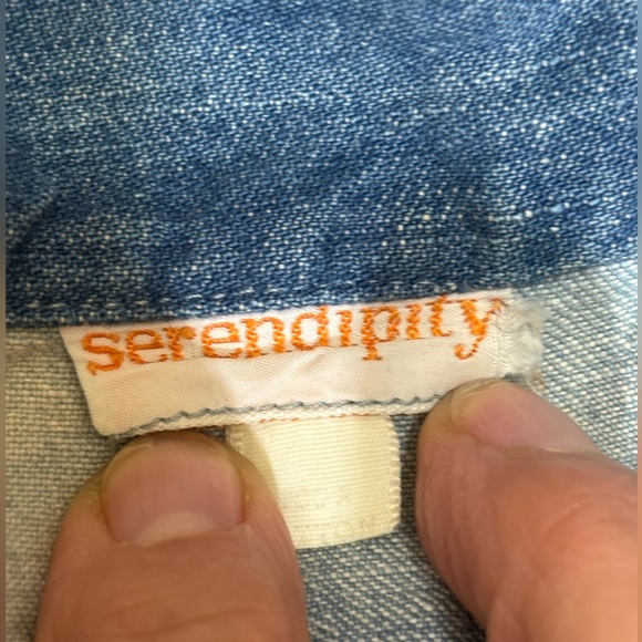 Serendipity Vintage Hand Embroidered Dyed Denim Dress.In Museum Collection.SZ L - Picture 3 of 16